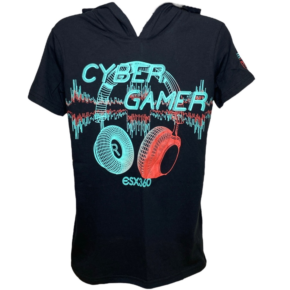 ESX 360 ESPORTS GAMING GEAR YXL 14/16 Cyber Gamer Headphones Hooded T-Shirt